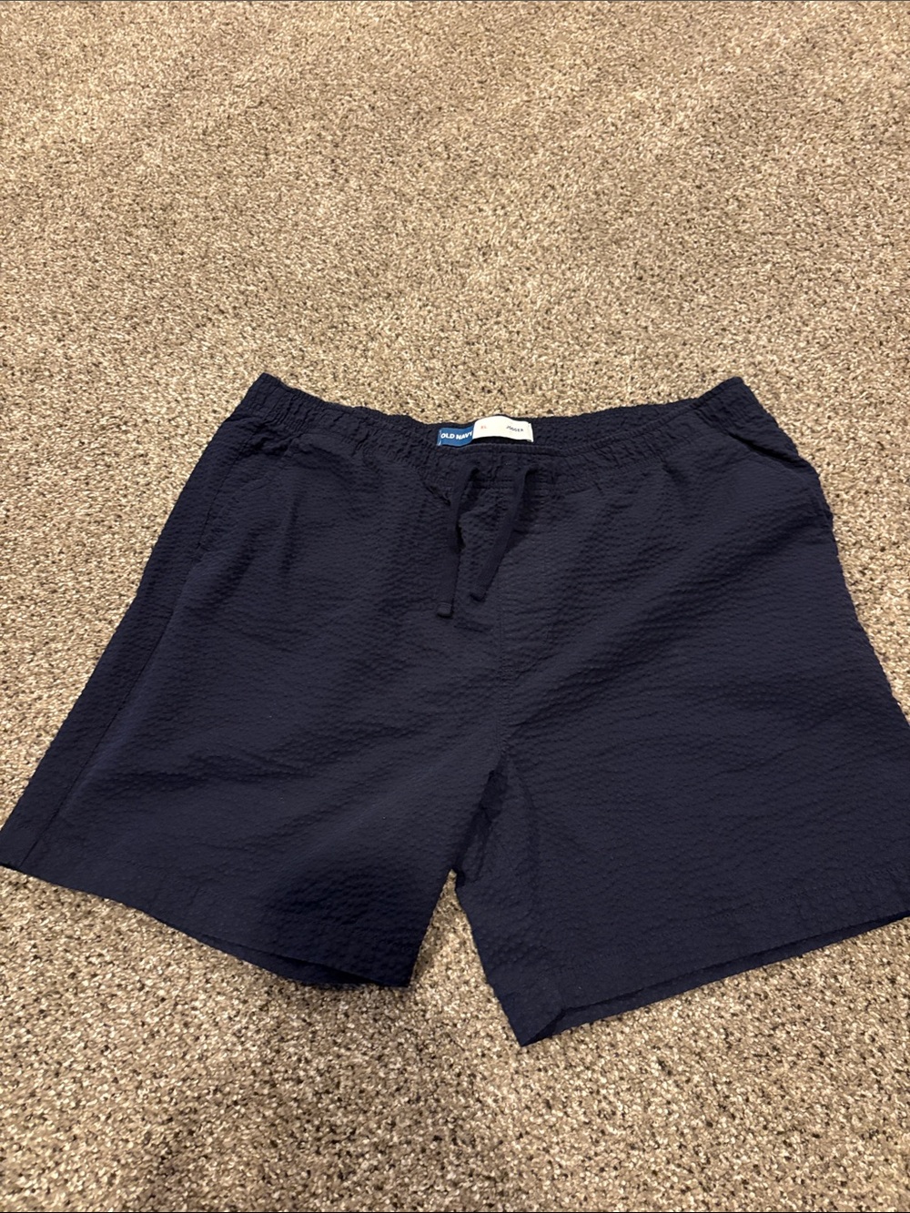 Old Navy Navy Textured Drawstring Athletic Shorts